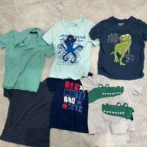 3T Boys Play T-Shirts Set of 6 - Blue, Green, Gray